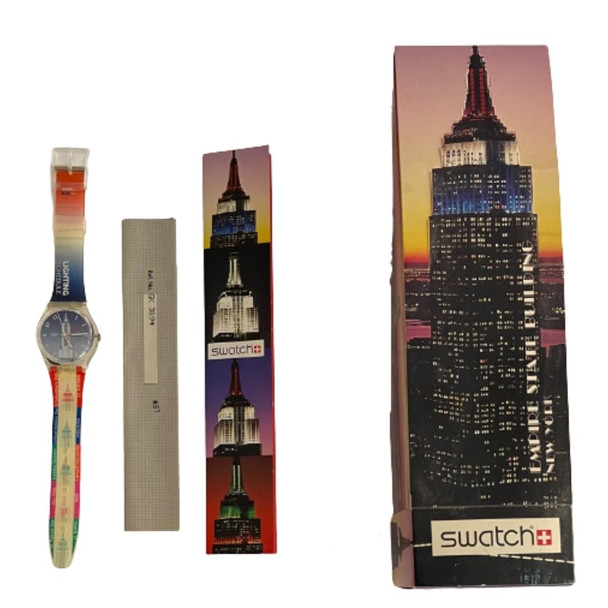 Swatch GK309 Empire State Unisex Vintage Fashion Watch - instruction manual and pamphlet