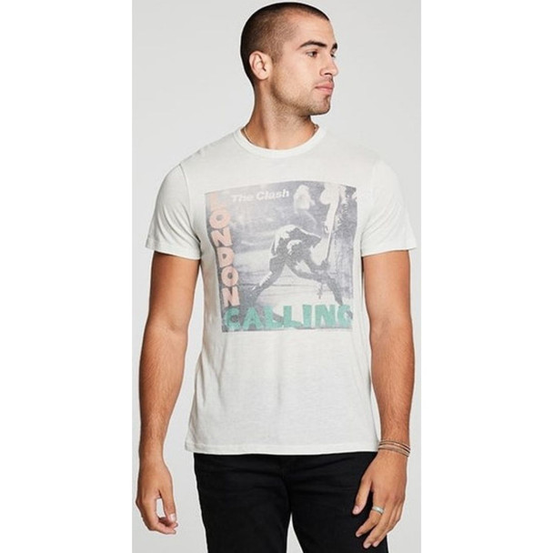 The Clash London Calling Album Cover Artwork Men's White Vintage Fashion T-shirt by Chaser - front 2