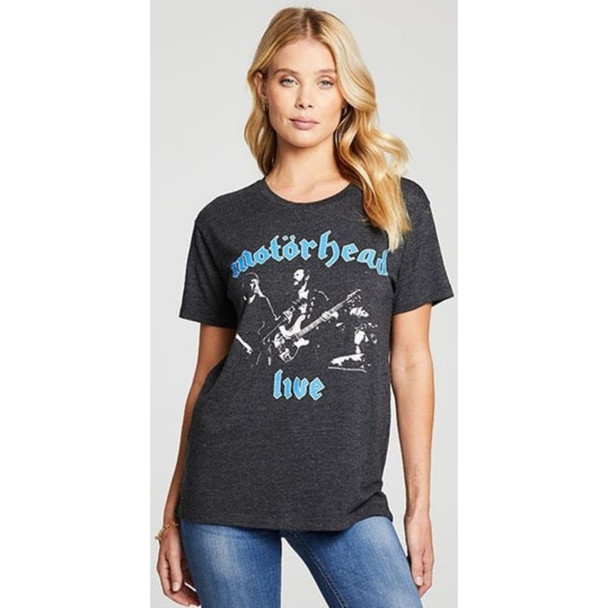 Motorhead Live Women's Black Vintage Fashion Concert T-shirt by Chaser - front 1