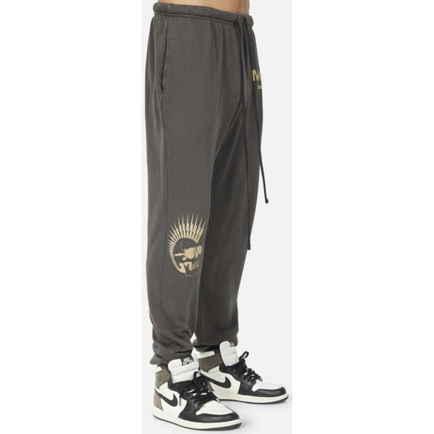 Lauren Moshi Lightning Skull Moshi Beverly Hills Men's Vintage Black Whitmore Premium Fashion Joggers Sweatpants -  right