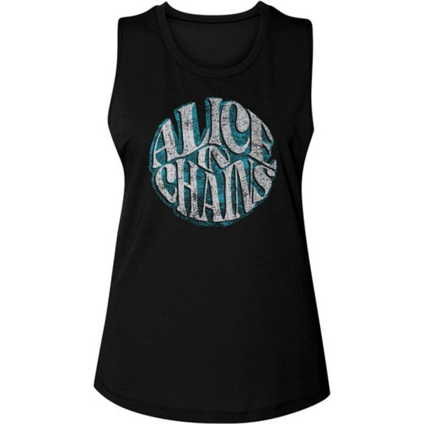 Alice in Chains Logo Women's Black Vintage Sleeveless Muscle Tank Top Fashion T-shirt