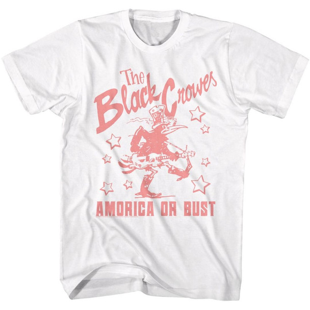 The Black Crowes Amorica or Bust 1994-1995 Tour Men's Unisex White Vintage Fashion Concert T-shirt