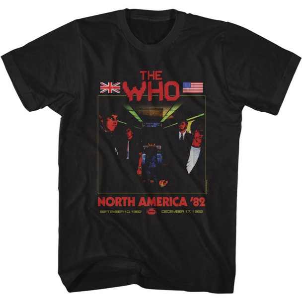 The Who North America 1982 Tour Men's Unisex Black Fashion Concert T-shirt