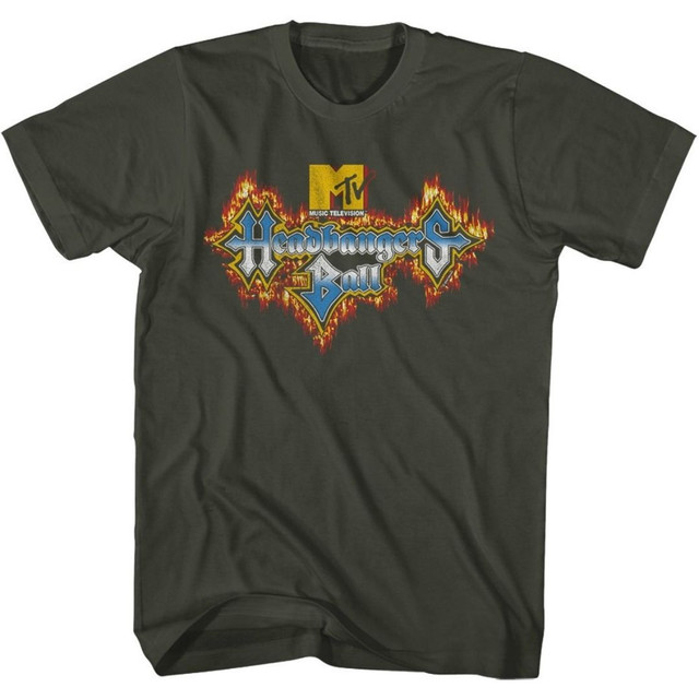 MTV Music Television Headbanger's Ball Logo Men's Unisex Gray Vintage Fashion T-shirt MTV Music Television Headbanger's Ball Logo Men's Unisex Gray Vintage Fashion T-shirt