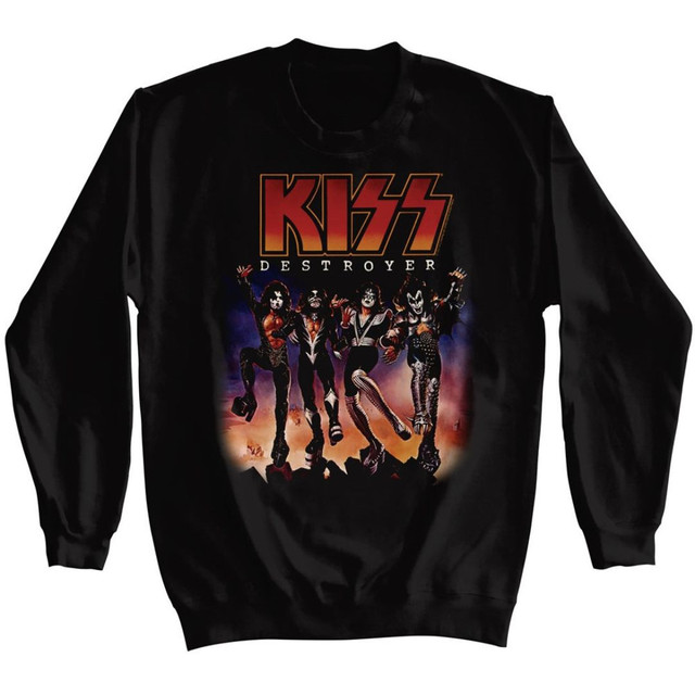 KISS Destroyer Album Cover Artwork Men's Unisex Black Sweatshirt