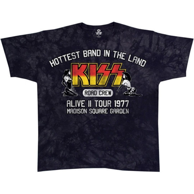 Kiss Vintage Concert Staff T-shirt - Kiss Alive II Tour Madison Square  Garden 1977 Road Crew | Men's Unisex Black Tie-Dye Shirt