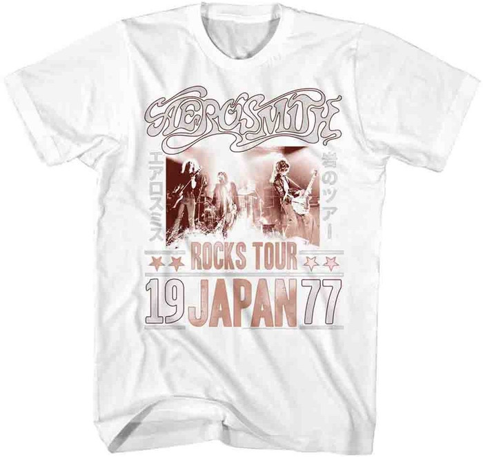 Aerosmith Vintage Concert Tshirt Rocks Tour Japan 1977 Men's Shirt