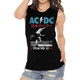 AC/DC Women's Sleeveless Fashion T-shirt - Back in Black Album Cover
