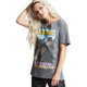 Run-DMC Hollis Queens Women's Gray Vintage Oversize Boyfriend Fashion T-shirt by Recycled Karma - left