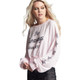 Joan Jett The Runaways Logo Women's Pink Vintage Fashion Cropped Sweatshirt by Recycled Karma - left