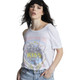 KISS The Hottest Show on Earth Women's White Vintage Cold Shoulder Fashion Concert T-shirt by Recycled Karma - left