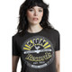 Sun Records Logo Women's Black Crop Top Fashion T-shirt by Recycled Karma - front close up