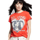 Tom Petty and the Heartbreakers American Girl Women's Red Vintage Fashion T-shirt by Recycled Karma - front close up