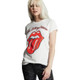 The Rolling Stones Live in Concert Women's White Vintage Fashion T-shirt by Recycled Karma - side