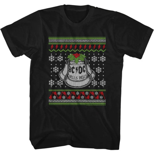 Christmas Bells AC/DC Hell\'s Sweater Ugly Album Art T-shirt