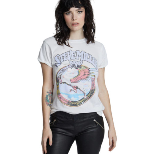 Steve Miller Band Pegasus Logo Women's White Fashion T-Shirt by Chaser