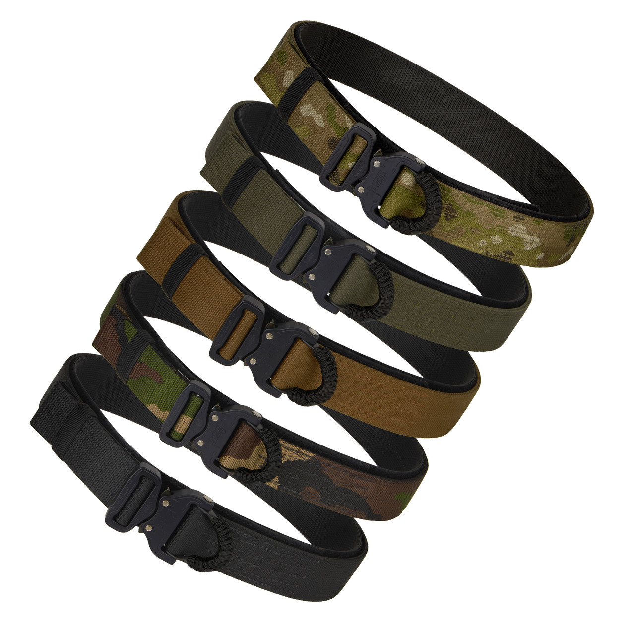 Multicam, ranger green, coyote, woodland and black tactical belt