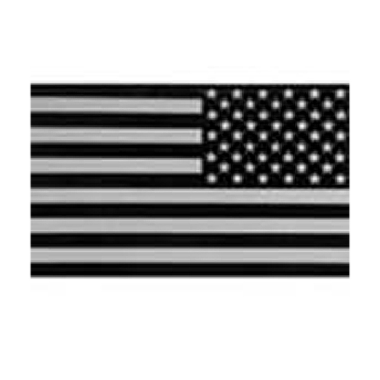 White light Reflective Black and White US Flag patch (reversed or