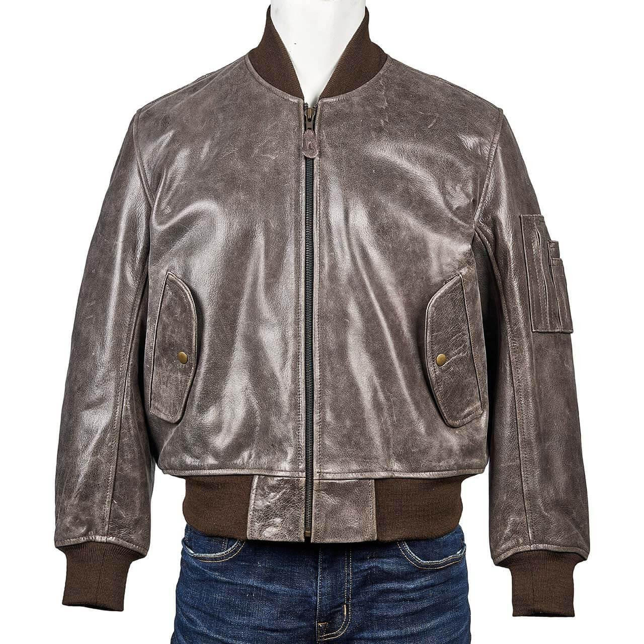 J03 LEATHER MA-1 LEATHER FLIGHT JACKET