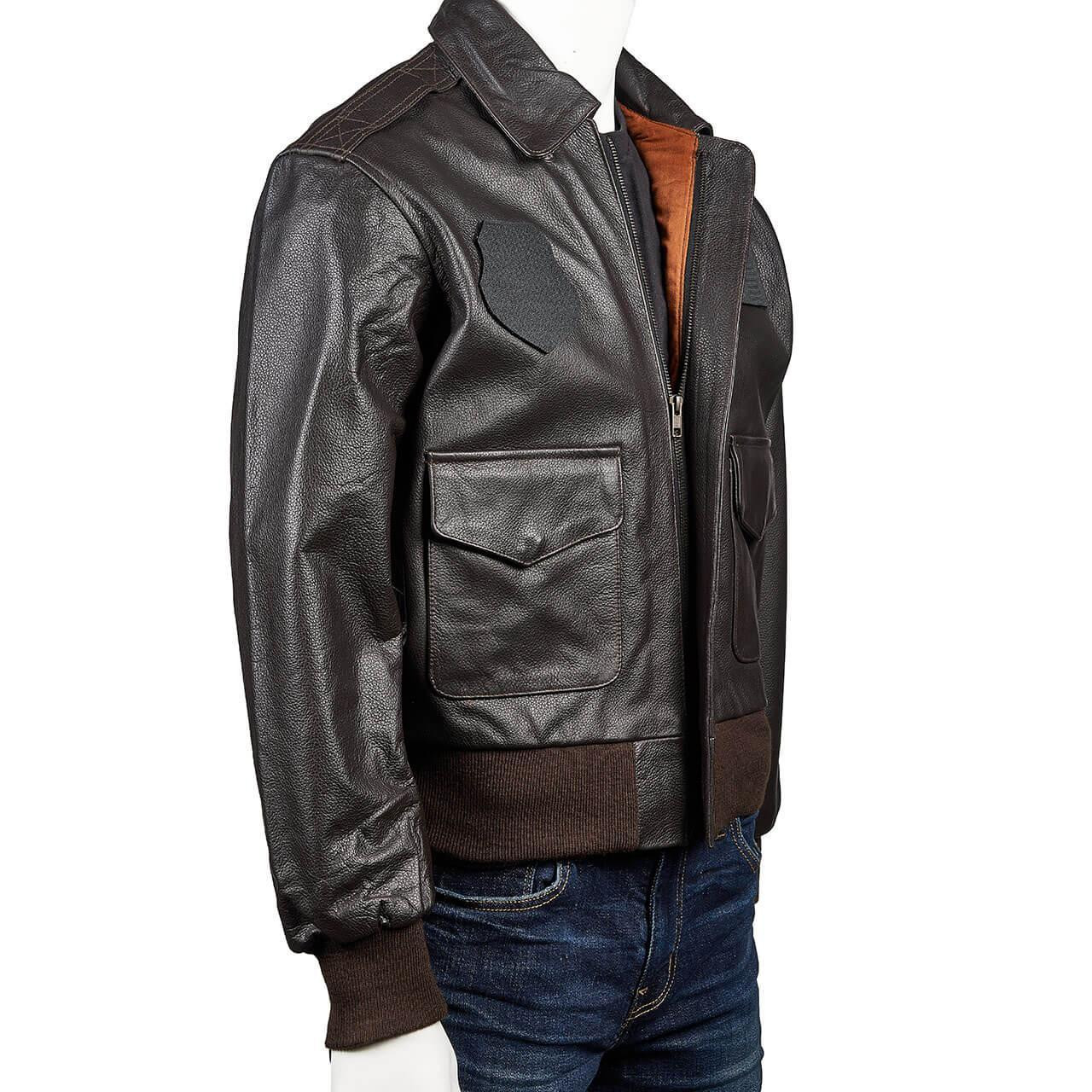 Jacket, Leather A-2, John Ownbey, size 38 at  Men's Clothing