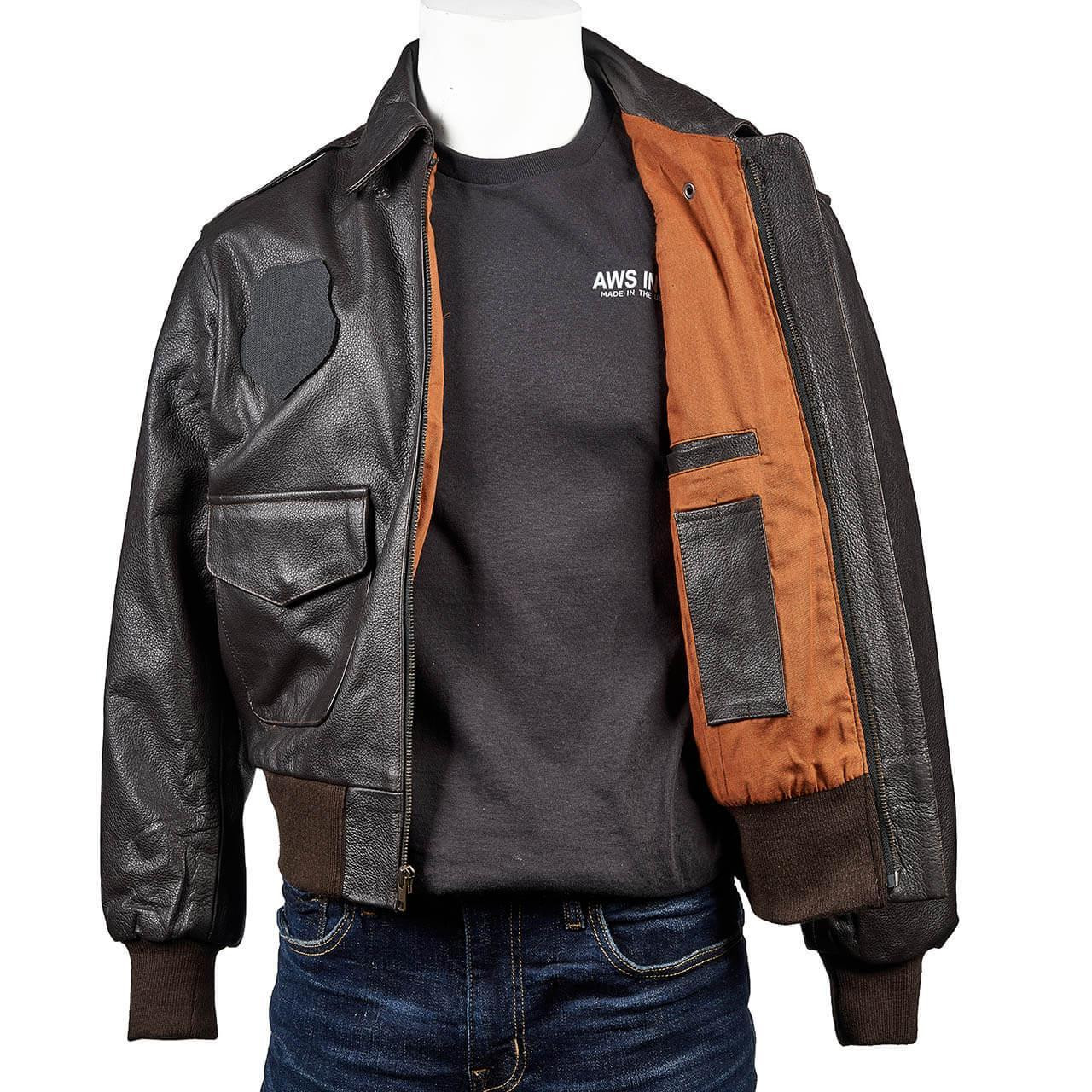 J02 LEATHER A-2 JACKET - AWS INC