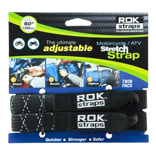 T061 ROK STRAP ADJUSTABLE STRETCH STRAP (18”-60”), TWIN PACK