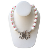 Crisp White Necklace accented with Pink