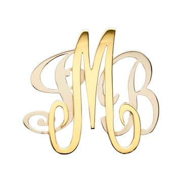 So-U Monogram in Silver and Vermeil Gold w/Magnetic Clasp
