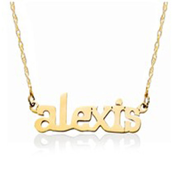 Nameplate Print Lower Case Necklace