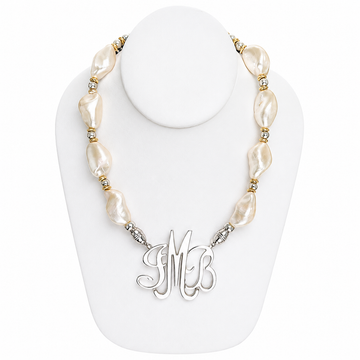 Shell Pearl Nugget Necklace: Blush