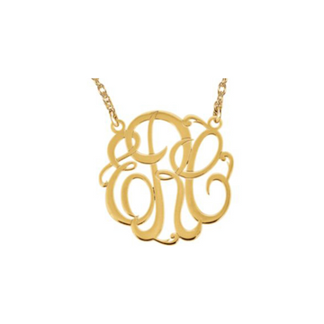 Script Monogram: Gold Vermeil on 18" Chain