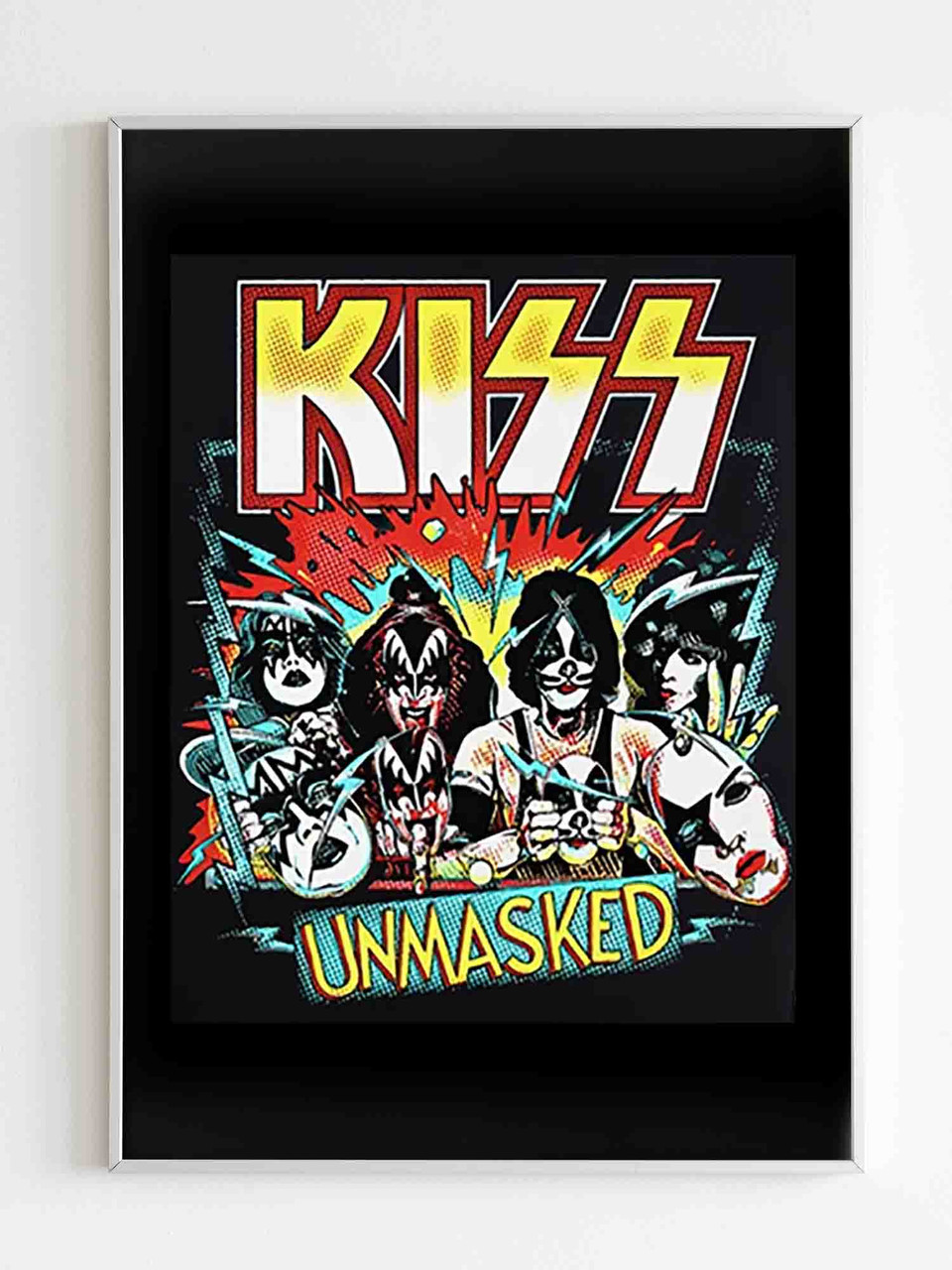 Kiss Band Unmasked Graphic Rock Heavy Metal Gene Simmons Poster kiss-band-unmasked-graphic-rock-heavy-metal-gene-simmons-poster