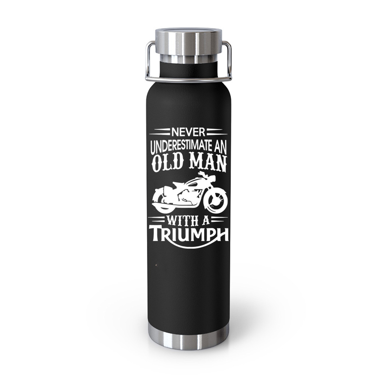 Mens Never Underestimate An Old Man On A Bike Grandpa Ringneck Tumbler