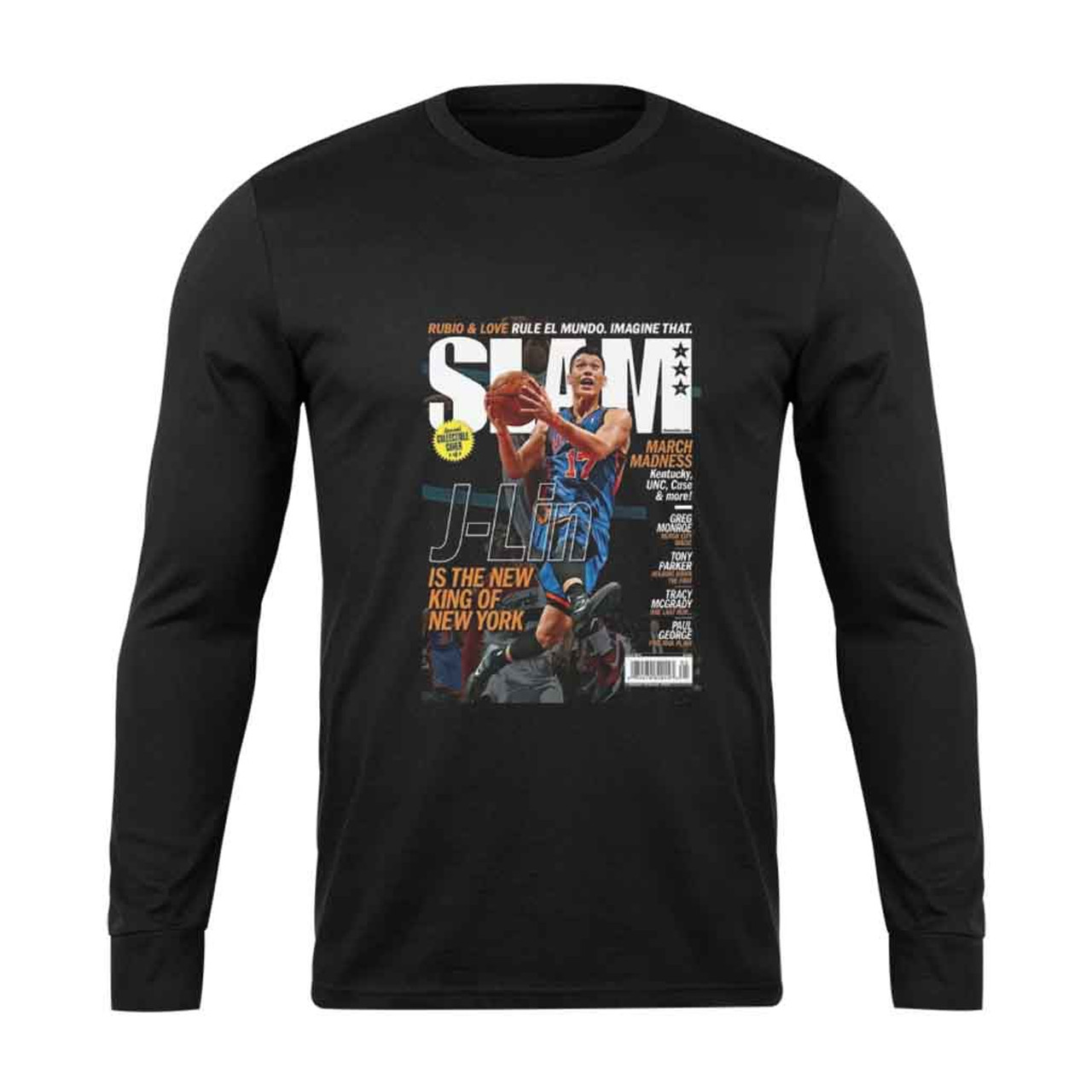 Jeremy Lin Linsanity Nba Slam Cover Long Sleeve T-Shirt Tee