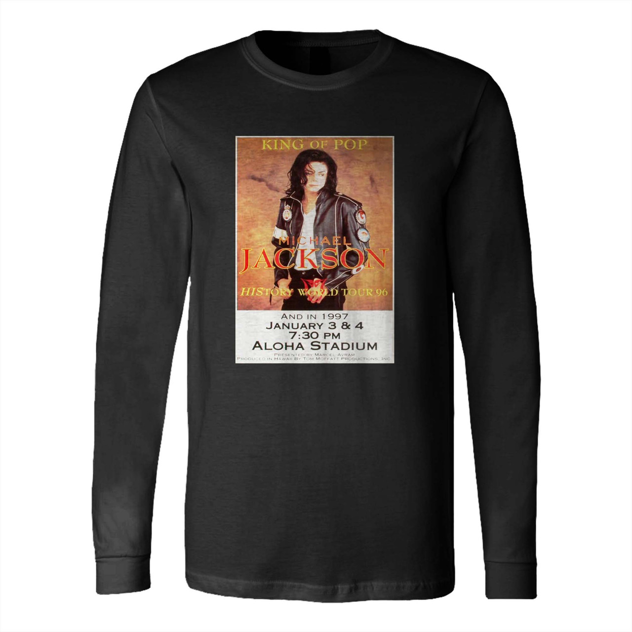 Michael Jackson Vintage Concert Poster Long Sleeve T-Shirt Tee