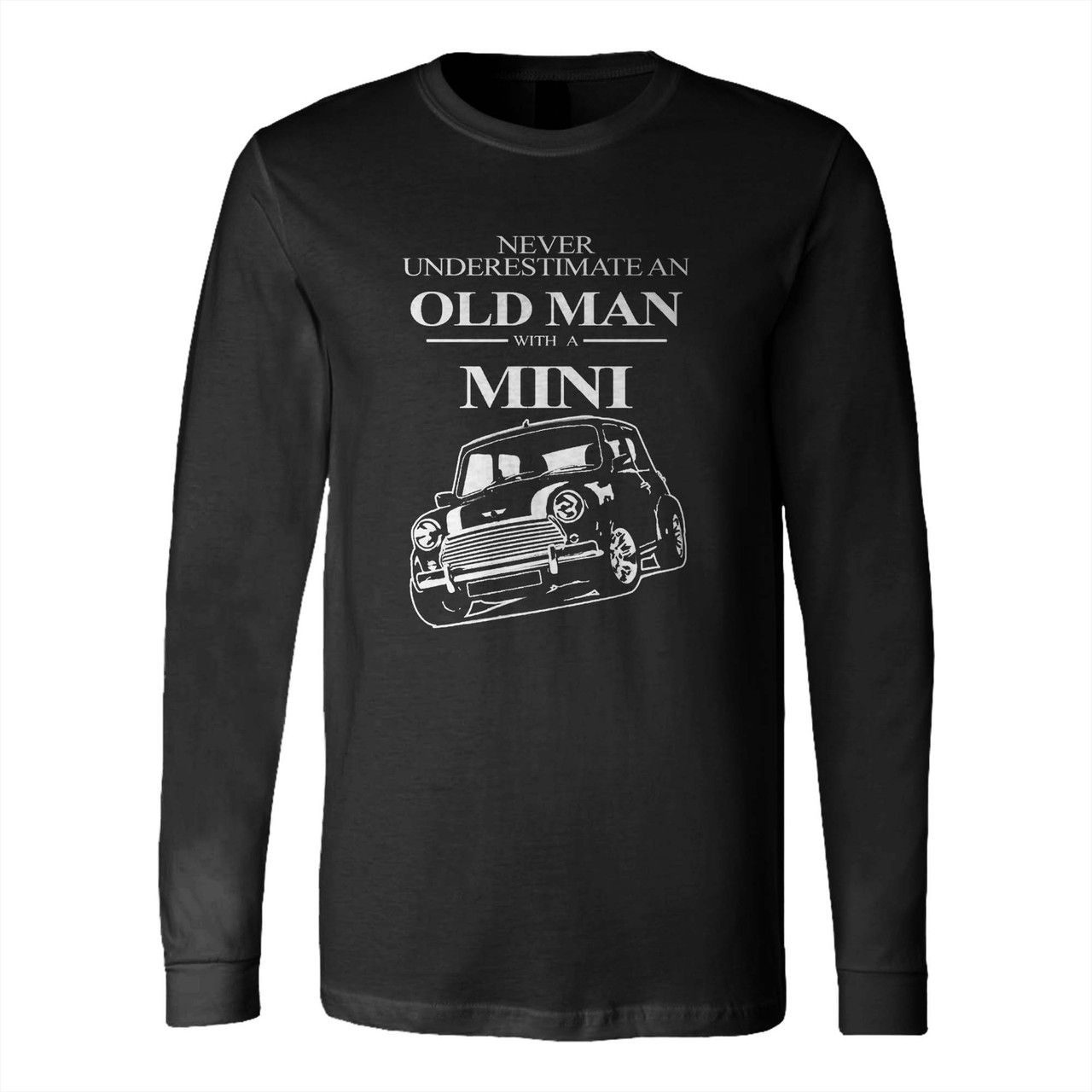 Old Man With A Mini Cooper Funny Cool Retro Long Sleeve T Shirt Tee