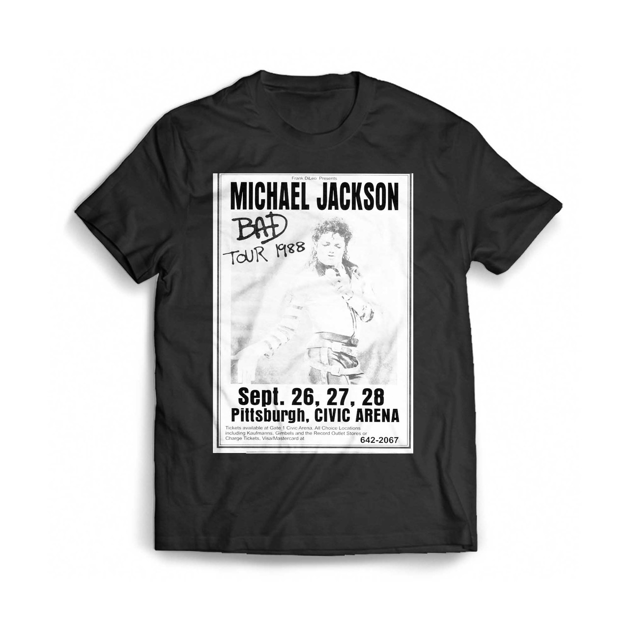 Michael Jackson 1988 Bad Tour Poster Mens T-Shirt Tee