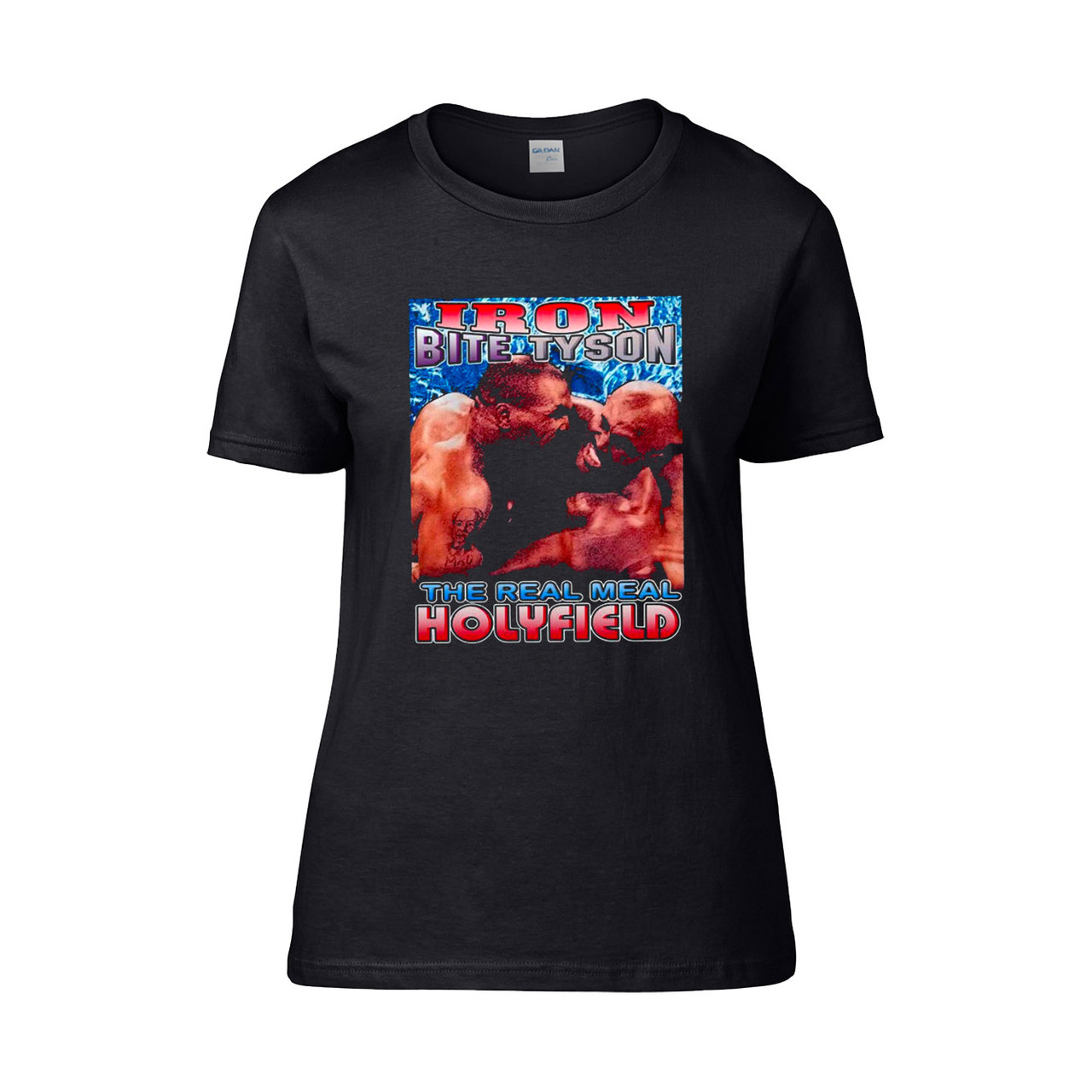 Vintage 90S Mike Tyson Evander Holyfield Just Bite Women's T-Shirt Tee