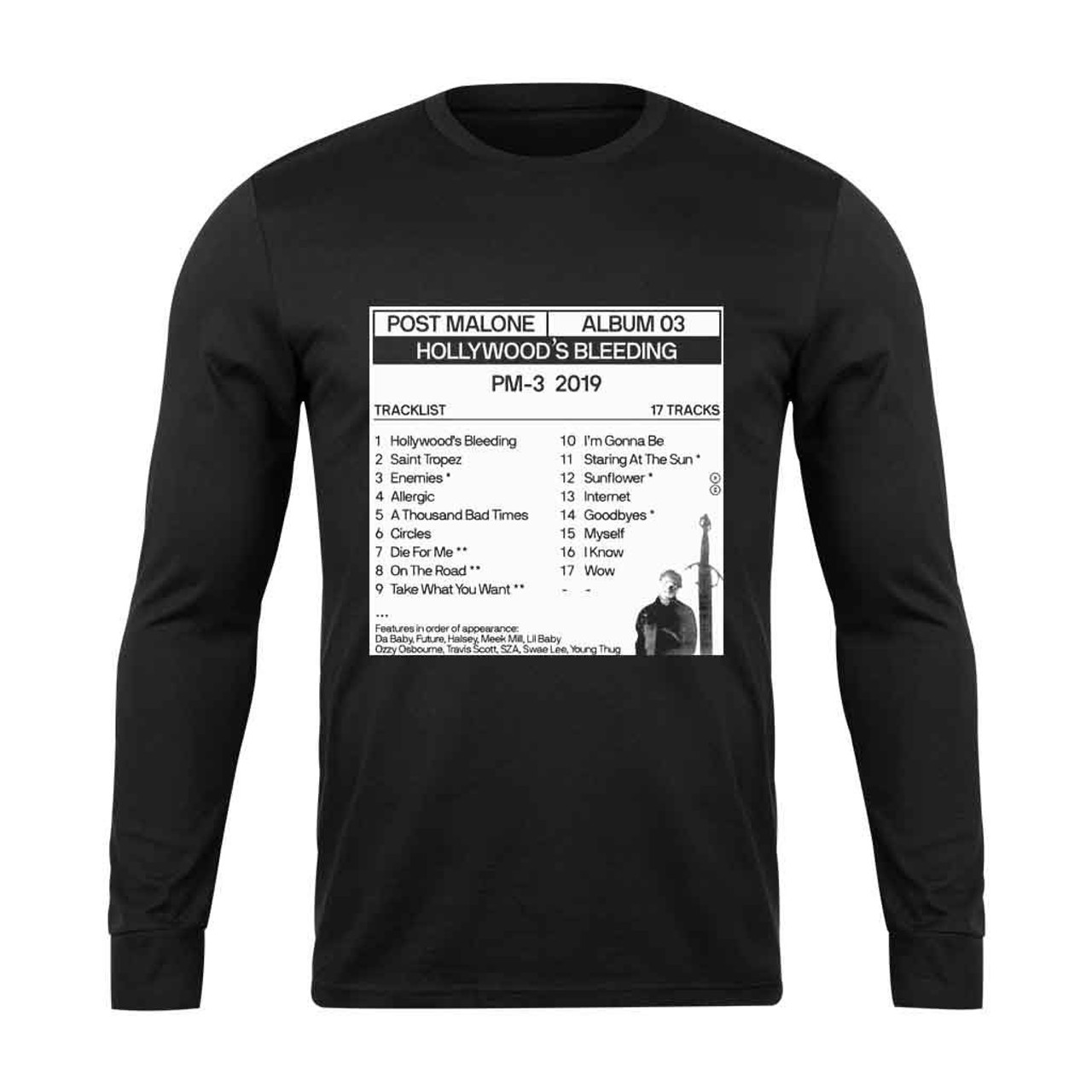 Post malone long sleeve tour shirt deals