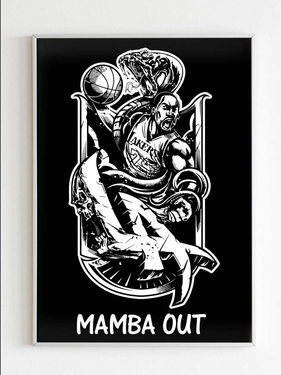 Kobe Bryant Black Mamba Out Art Poster