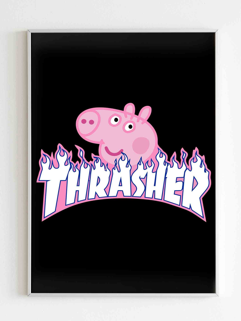 Peppa Pig X Thrasher Parody Wallpaper Poster