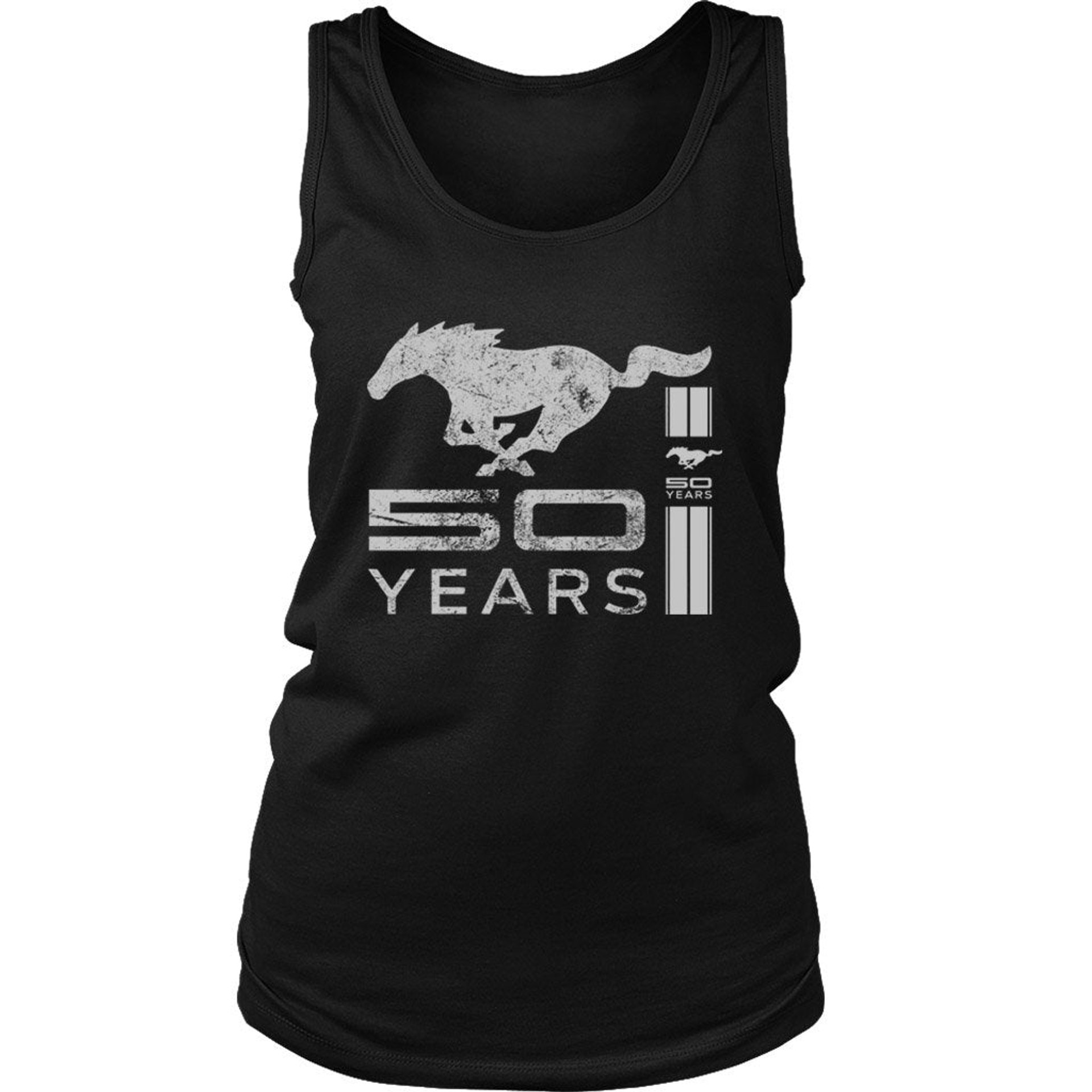 Ford Mustang 50 Years Silver Logo Womens Tank Top