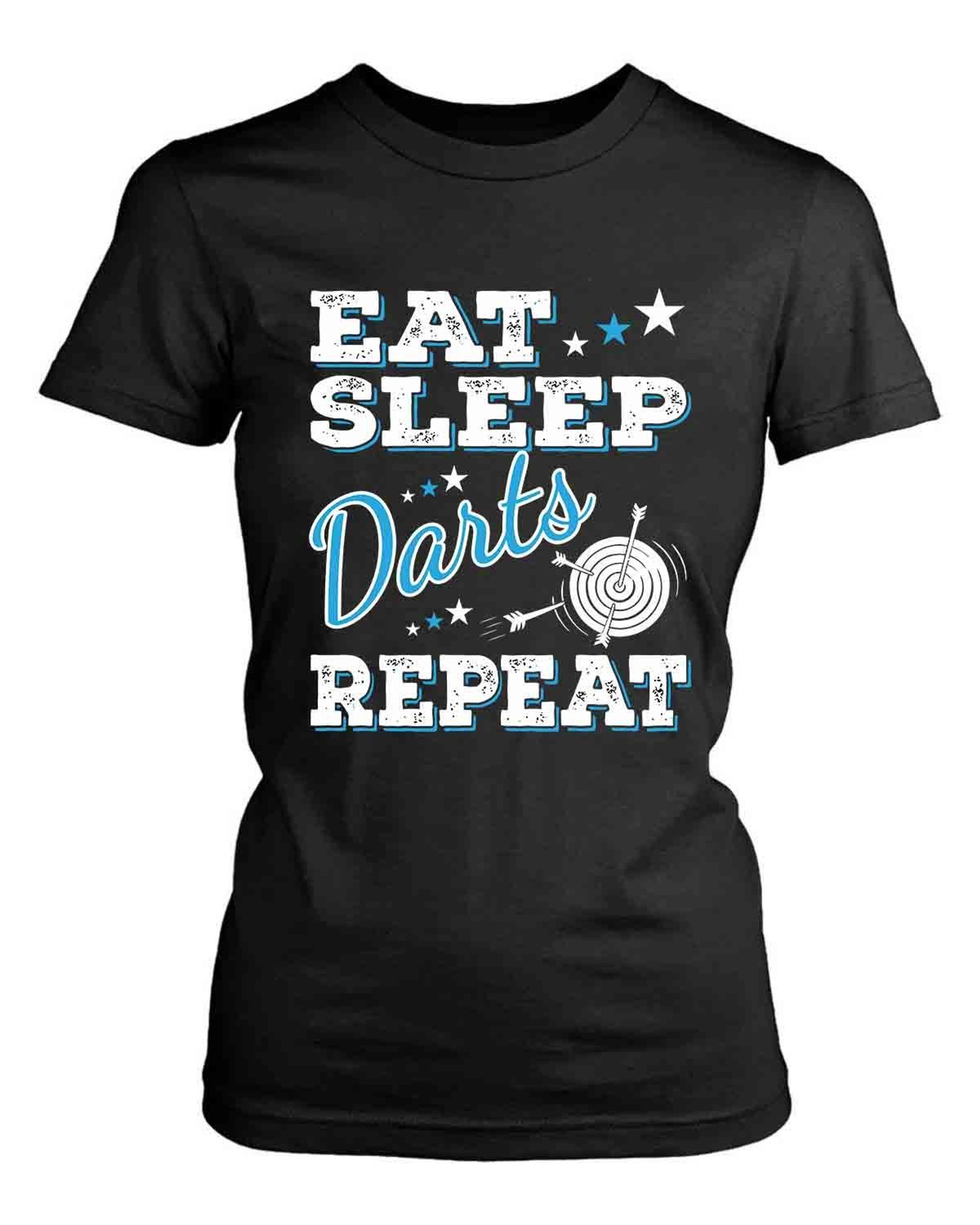 Eat Sleep Darts Repeat Womens T Shirt Tee