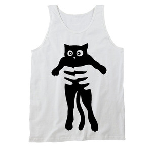 Cat Tattoo Kitten Cute Funny Man's Tank Top Cat Tattoo Kitten Cute Funny Man's Tank Top
