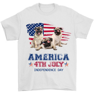 American Pug Independence Day Man's T-Shirt Tee American Pug Independence Day Man's T-Shirt Tee