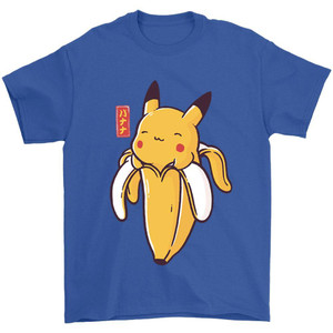Pikachu And Banana Bananachu Man's T-Shirt Tee Pikachu And Banana Bananachu Man's T-Shirt Tee