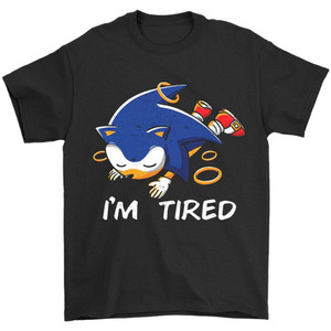 Sonic Tired Man's T-Shirt Tee Sonic Tired Man's T-Shirt Tee