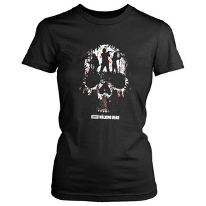 Twd The Walking Dead Skull Women's T-Shirt Tee Twd The Walking Dead Skull Women's T-Shirt Tee