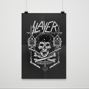 Slayer Skull And Bones Show No Mercy Poster Slayer Skull And Bones Show No Mercy Poster