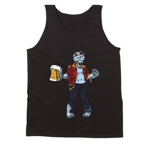 Zombie Pirate Beer Drinking Halloween Party Man's Tank Top